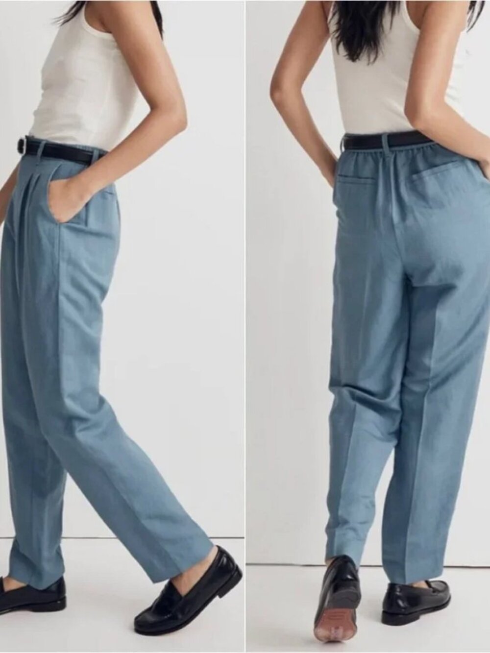 Madewell Linen Blend Tailored Tapered pants